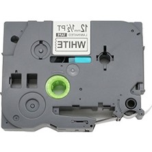 Die Grup Brother P-Touch Tz S231 Tze S231 12MM 1/2 Inç OPA1223 ile Uyumlu Beyaz Üzerine Siyah Ekstra Güçlü Yapışkanlı Etiket Bandı 1 Paket