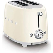 Die Grup Smeg Beyaz TSF01CREU Retro Krem 2x2 Slot Ekmek Kızartma Makinesi          [enerji Sınıfı A+]