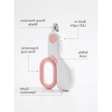 Die Grup Busstier LED Işıklı Kedi Köpek Tırnak Makası Mini Evcil Hayvan Tırnak Kesici Güvenli Hassas Kesim LED Aydınlatmalı Ergonomik Kaymaz Tasarım Sessiz Kullanım Küçük Hayvanlar (Pembe)