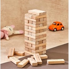 Vuralsin38 Tower Wooden Blocks Tumbling Tower Game – 54-Piece Stacking Game For Kids & Adults – Fun Game With Cute Designs – Educational & Interactive Toy For Boys & Girls Ages 3+