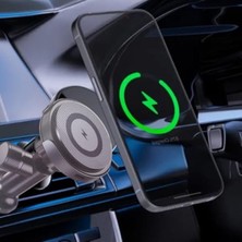 Die Grup Havalandırmaya Takılan Telefon Tutucu Araç Tutucu ve Şarj Magsafe ile Uyumlu Kablosuz Şarj Özellikli Peteğe Takılıp Kilitlenebilen 15W Hızında Hızlı Mıknatıslı Premium Kalite 3A Şarjlı Araç Tutucu 034