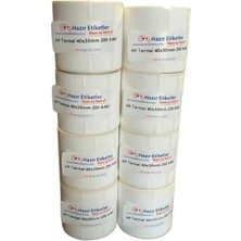 Pp Termal Etiket 40MM x 30MM Ruloda 200 Adet Toplam 8 Rulo 1600 Adet Phomemo Yazıcılar ile Uyumlu