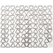 Metal Üçgen Halka, 100 Adet, 9X9X9 Mm, Gümüş Rengi, Çanta ve Dikiş Projeleri Için