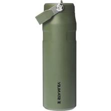 Die Grup Stanley Iceflow Aerolight Flip Straw 2.0 Pipetli Su Şişesi, Haki (Dried Pine), 0.7 Litre