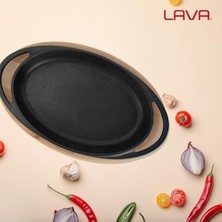Pişirme Kabı Lv Eco O Tv 1510 K4 Oval Tabak Çanak ve Tabak, Ahşap, Ölçüler 15 x 10 Cm, Dökme Demir, Siyah