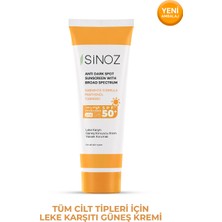 Sinoz Spf 50 Leke Karşıtı Yüksek Koruyucu Yüz Güneş Kremi 50 ml Normal Ve Kuru Ciltler Için