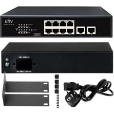 Uniview NSW2010-10T-POE-S-IN 8 Port Poe Network Switch, 2 Port Ethernet, 96W Güç, Yönetilemez, Rack Mount Aparatı Dahil