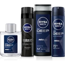 Vuralsin38 Men Erkek Deep Dimension Damat Çeyiz Seti, Duş Jeli 500ML, Deodorant 150ML, Tıraş Köpüğü 200ML, Tıraş Sonrası LOSYON100ML