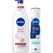 Vuralsin38 Kadın Sprey Deodorant Derma Control Defend 150ML ve Repair&care Nemlendirici Vücut Losyonu 400ML