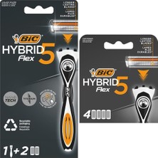Vuralsin38 Bıc Hybrid 5 1 Sap & 2 Başlık Erkek Tıraş Bıçağı ve 4'lü Yedek Tıraş Bıçağı Kartuşu Seti