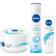 Vuralsin38 Soft Krem 300ML, Nemlendirici Bakım Kremi, Yüz, Vücut, El, Jojoba Yağı ve E Vitamini ile Cilt Bakımı ve Kadın Sprey Deodorant Fresh Natural 150ML, ve Soft 75 Ml, El Kremi
