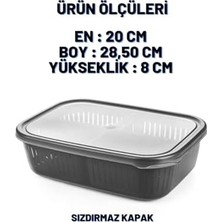 Vuralsin38 2 Adet 4 Bölmeli Süzgeçli Sızdırmaz Saklama Kabı- Zeytinlik Turşuluk Organizer 3,2 Litre