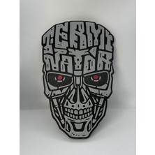 Goka 3D Craft Terminator T-800 Kuru Kafa 3D Duvar Dekoru - 23 cm Premium Versiyon (1.5 cm Çift Montaj Setli)