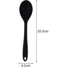 Sert Uçlu Dayanıklı Silikon Kaşık Seti, 28 Cm-22 Cm-20 Cm, Gri