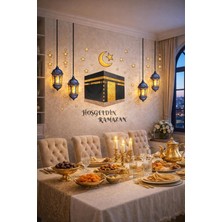 Vuralsin38 Hoş Geldin Ramazan Dekorlu Ahşap Kapı Süsü, Ramazan Süsleri, Ramazan Tavan Süsü Ramazan Dekorasyon Renkli 2026