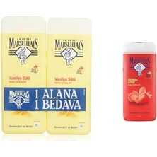 Vuralsin38 Le Petit Marseillais Vanilya Sütü Duş Jeli (2 x 400ML) ve Le Petit Marseillais Duş Jeli Akdeniz Çileği (650 Ml)