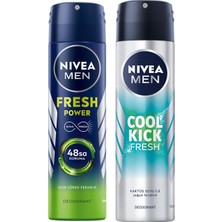 Vuralsin38 Men Erkek Sprey Deodorant Fresh Power 150 Ml, 48 Saat Deodorant Koruması ve Men Erkek Sprey Deodorant Kick Fresh, 150 Ml, Ter ve Ter Kokusuna Karşı 48 Saat Anti-Perspirant Koruma