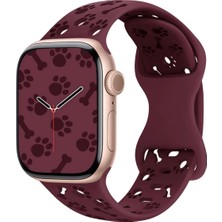 - ile Uyumlu 44/45/46/49MM Kordon Kabartmalı Kiraz Silikon Kordon 2/3/4/5/6/se/7/8/9/10/11/ultr - Mor 2