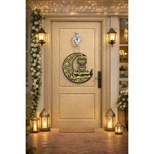 Vuralsin38 25-25 cm Hoş Geldin Ramazan Dekorlu Ahşap Kapı Süsü, Ramazan Süsleri, Ramazan Tavan Süsü