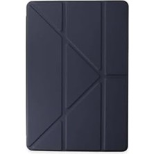 Galaxy Tab S9 Fe Plus 12.4" ile Uyumlu Kalem Bölmeli Uyku Modlu Silikon Kapak Kılıf, Lacivert