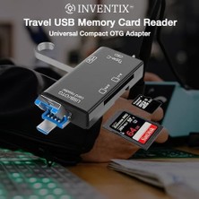 Seyahat USB Bellek Kartı Okuyucu Mikro ve Düzenli Sd Kartlar Seyahat Için - 6 In 1 Dizüstü Güvenli Dijital Evrensel Kompakt Otg Adaptörü