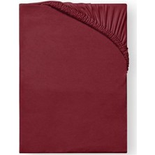 Vuralsin38 Ezgi Bordo Büyük Boy Penye Lastikli Çarşaf, 180 x 200 cm