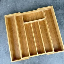 Vuralsin38 Amberhaus Bambu Ayarlanabilir Çekmece Içi Kaşıklık | Genişletilebilir Çatal Bıçak Organizeri | Doğal, Hijyenik ve Çevre Dostu Mutfak Düzenleyici (Bambu)