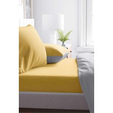 Vuralsin38 Sarı Pamuklu Tek Kişilik Lastikli Çarşaf 100X200