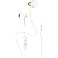Mikrofonlu Kablolu 3.5mm Girişli Kulaklık – Net Ses, Günlük Kullanım (Beyaz)