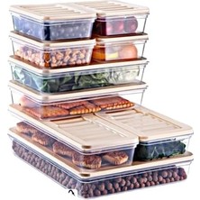 Vuralsin38 Nandy 9'lu Set Freshbox Mikrodalga ve Difrize Uygun Saklama Kabı Krem