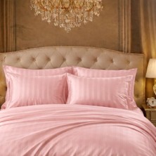 Vuralsin38 Deluxe Saten Nevresim Takımı (Pudra, Tek Kişilik)