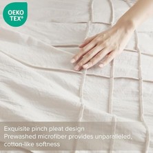 Vuralsin38 Spaces Krem Kraliçe Yorgan Seti - 3 Parça Pintuck Pileli Çiftlik Evi Yatak Takımları Kraliçe, Tüm Sezon Hafif, Pamuk Benzeri Yumuşaklık Önceden Yıkanmış Mikrofiber Kraliçe Yatak Seti, Şems,