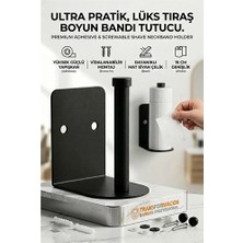 Mey İthalat Mey Ithalat® Mat Siyah Metal Berber Boyun Kağıdı Tutucu Askısı (Yapışkanlı & Vidalı) 7230
