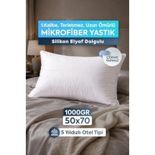 Vuralsin38 Mikrofiber Yastık Silikon Elyaf Otel Tipi 1000GR Dolgulu Destek 50X70 Beyaz