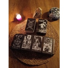 Paganca Siyah Beyaz Tarot Destesi 78 Kart - Arındırma Kesesi ve Demet Tütsü Hediyeli