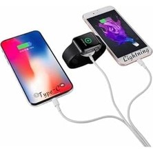 - Series Akıllı Saat Lightning-Type-C-Wireless USB Şarj Kablosu 3 In 1 Çoklu Kablo ile Uyumlu