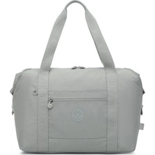 Smart Bags Orta Boy Su Geçirmez Extra Hafif Krınkıl Kumaş El Valizi ve Spor Çantası Buz Gri