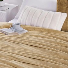 Battaniye, 280GSM Süper Yumuşak Yatak Battaniyesi, Peluş Rahat Hafif Flanel Battaniye, Yatak, Kanepe, Seyahat ve Kamp Için, Deve Rengi, 200X230CM