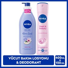 Nivea Kadın Sprey Deodorant Pearl&Beauty 150ml ve Kiraz Çiçeği Nemlendirici Vücut Bakım Losyonu 400ml