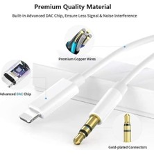 Iphone Ile Uyumlu Lightning To Aux Çevirici Kablo, 3.5 Aux Kablo 1 Metre