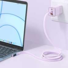 CA-3451 Type-C To Type-C Pd 65W L Tip Hızlı Şarj Kablosu 1.2m Mor