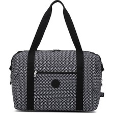 Smart Bags Orta Boy Su Geçirmez Extra Hafif Krınkıl Kumaş El Valizi ve Spor Çantası Siyah/beyaz