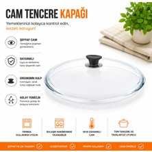 Arcak2 Karaca Kulp + 18  cm Tencere Sahan Tava Cam Kapağı