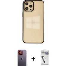 Pileli Store Pilelistore™ iPhone 12 Pro Max Kılıf Doruk Doku Prime - Şeffaf Uv Polymer Nano Ekran Koruyucu + Neon Fosforlu Kamera Lens - Tu