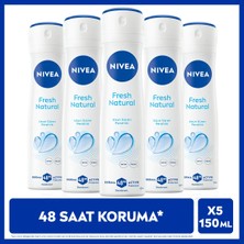 Nivea Kadın Sprey Deodorant Fresh Natural 150ml, Ter Kokusuna Karşı 48 Saat Koruma, X5 Adet
