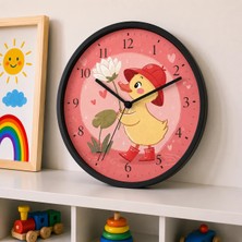 Defka Çocuk Odası Duvar Saati - 30 cm - Ahşap El Yapımı - Sessiz Mekanizma