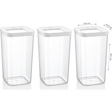 Kare Saklama Kabı, 3X1200 ml