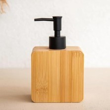 Doğal Bambu Sıvı Sabunluk, Şık ve Ekolojik Tasarım, Banyo ve Mutfak Için Uygun, Paslanmaz Pompalı, Uzun Ömürlü Ahşap Sıvı Sabunluk Şişesi (Dikdörtgen)