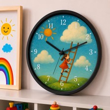 Defka Çocuk Odası Duvar Saati - 30 cm - Ahşap El Yapımı - Sessiz Mekanizma