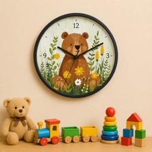 Defka Çocuk Odası Duvar Saati - 30 cm - Ahşap El Yapımı - Sessiz Mekanizma